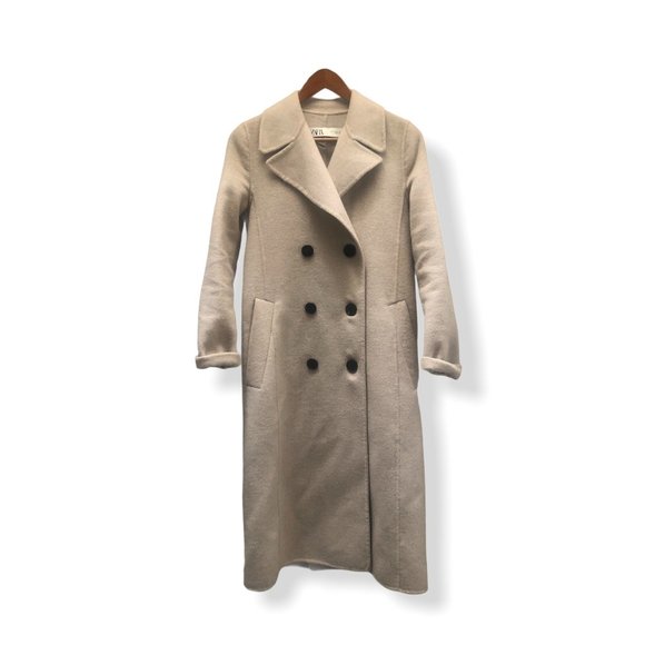 Zara | Long Beige Trench style Coat - Picture 1 of 1